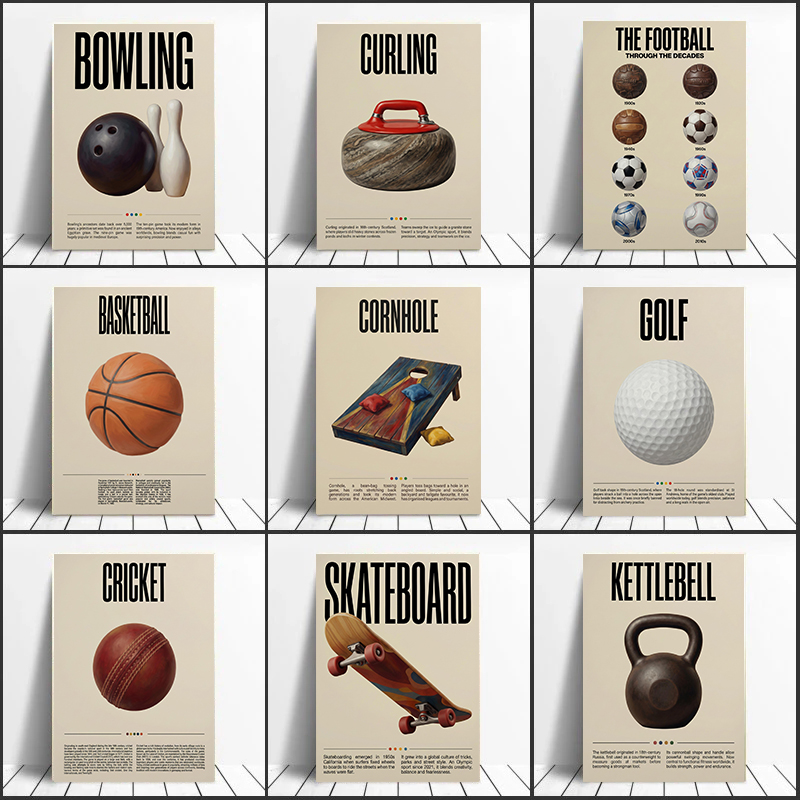 Badminton Poster - Vintage Retro Educational Sports Equipment Canvas