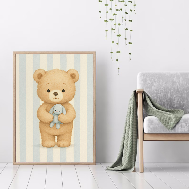 Blue Stripes Panda with Bamboo - огляд і ціна Badminton Poster