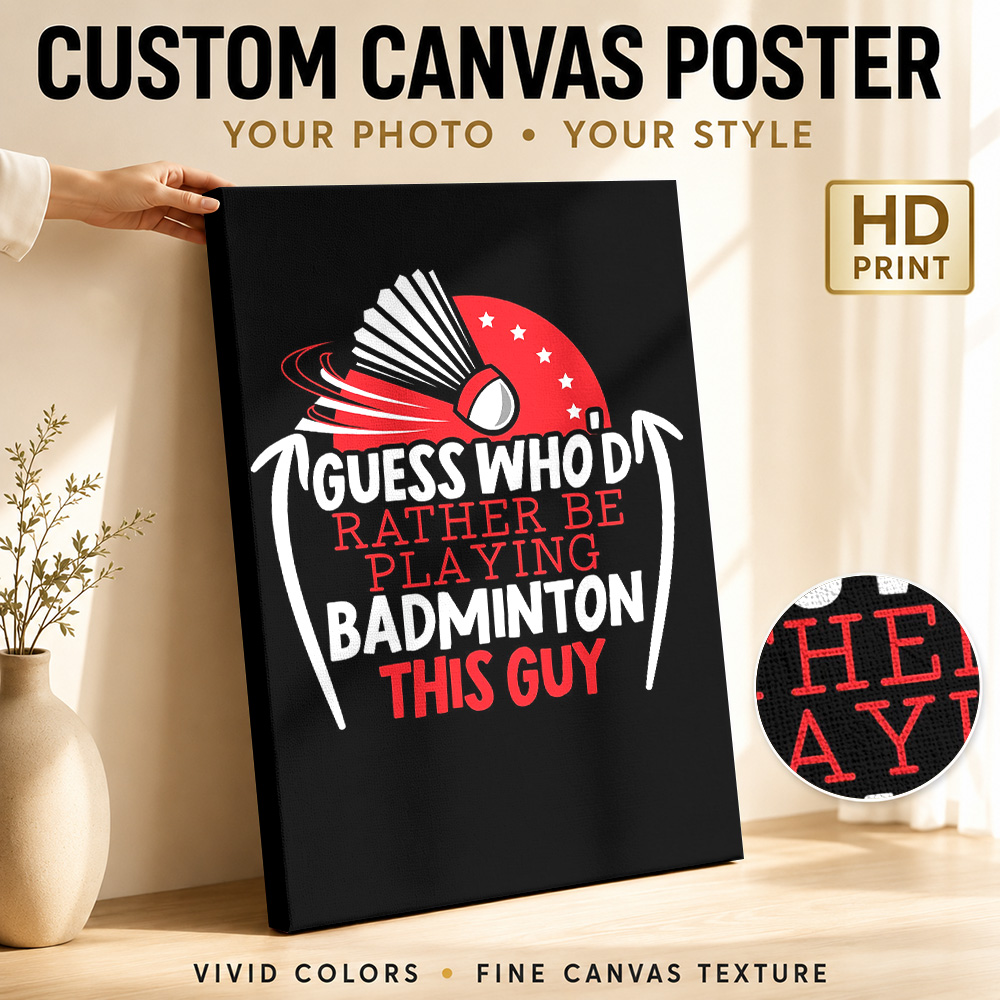 Badminton Player Canvas Print  - огляд і ціна Badminton Poster