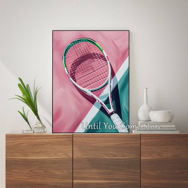 Retro Tennis and Tennis Racket - огляд і ціна Badminton Poster
